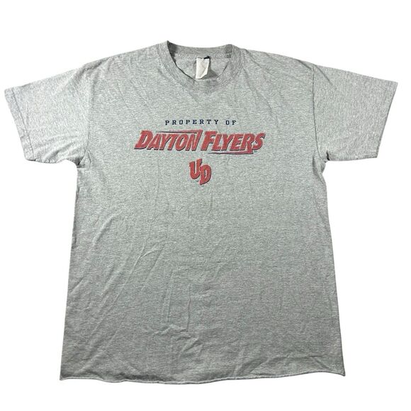 Vtg University Of Dayton Flyers Graphic Shirt Men’s Large Retro Logo UD Gray Y2K - Picture 2 of 10